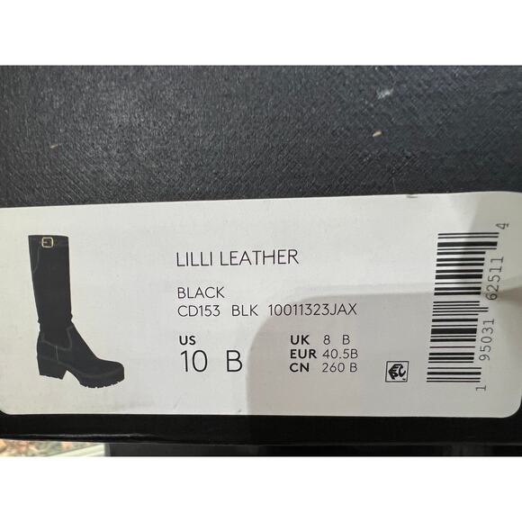 COACH WOMENS LILLI BUCKLED-STRAP TALL CLASSIC BOOT BLACK 10M (B) NEW - Picture 12 of 14